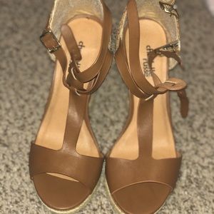 brown charlotte russe wedges